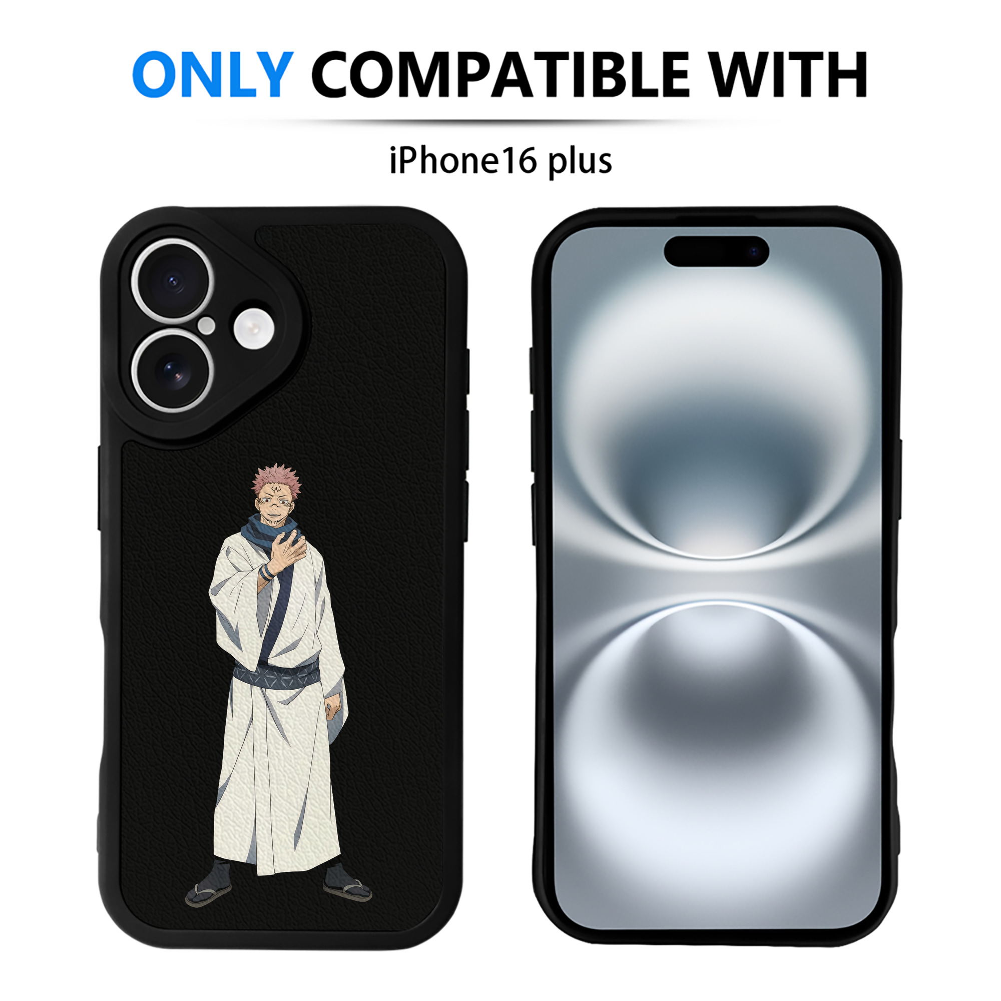 （画像用） 呪術廻戦 Jujutsu Kaisen 【iPhone 16シリーズ対応】シリコンスマホケース（レザー調） 材質：シリコン